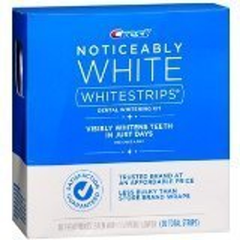 Crest 3D Whitestrips Noticeably White At-Home Teeth Whitening Kit, 10 Treatments, Visibly Whitens Teeth In Just Days
