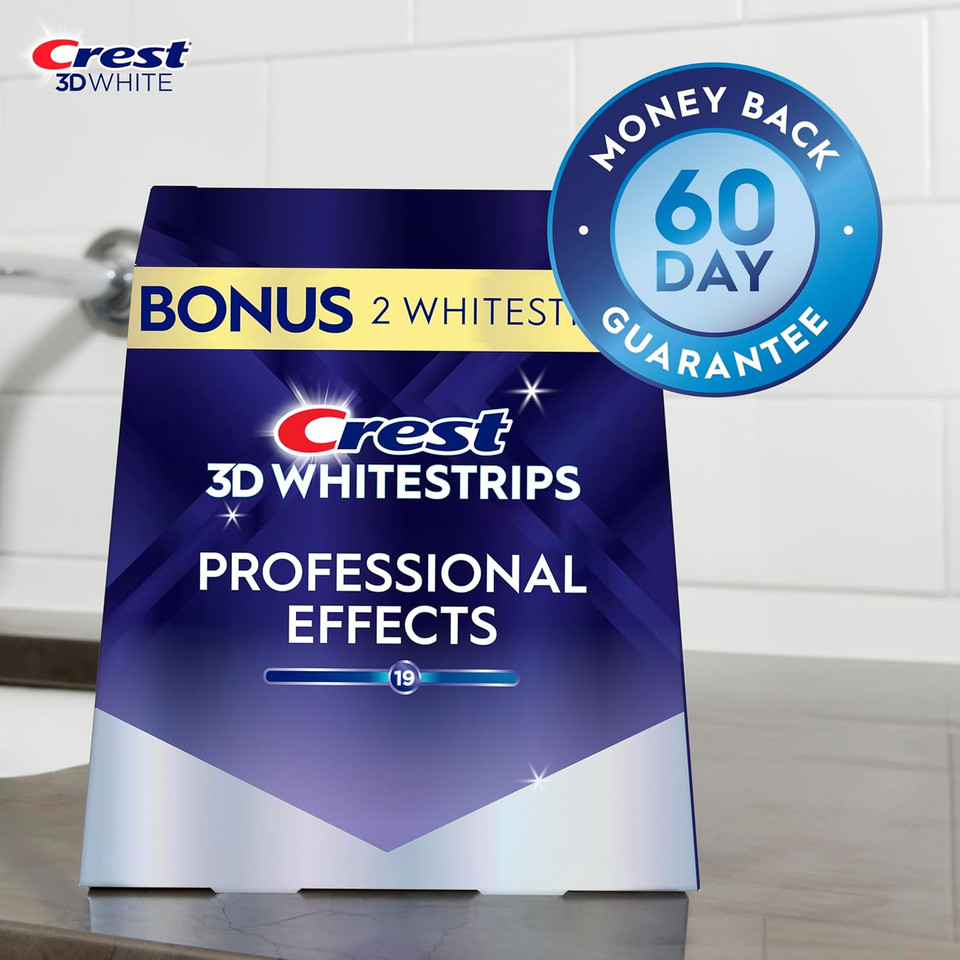 Crest 3D Whitestrips Professional Effects  Teeth Whitening Kit, 22 Treatments (20 + 2 Bonus), Each With 1 Upper/1Lower, 44 Strips  Crest 3Dwhite Teeth Whitening Strips