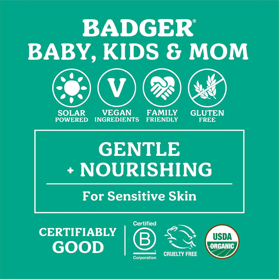 Badger Pregnant Belly Oil, Organic Stretch Mark Oil Soothes & Prevents Stretch Marks, Vegan Hypoallergenic Non-Greasy W/Jojoba, Coconut, Rose & Vanilla, 4 Fl Oz Glass Bottle