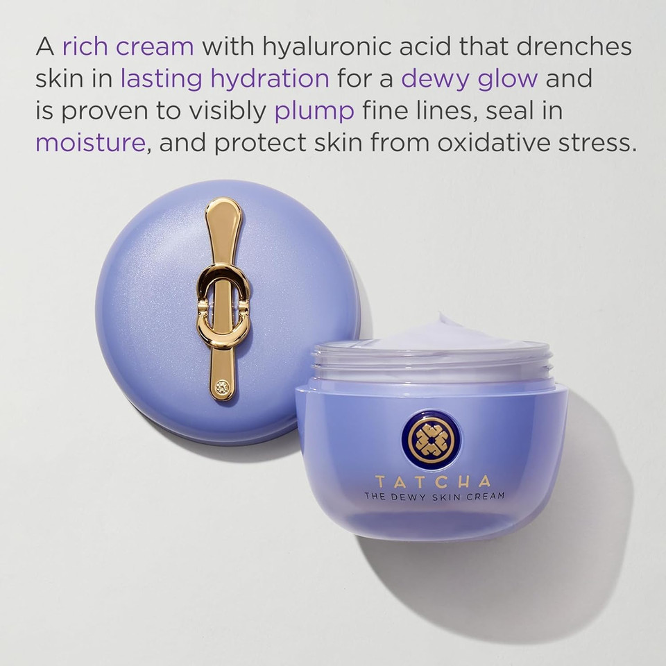 Tatcha Replenishing Nourishment Duo: Am + Pm Set, Dewy Skin Cream 1.7 Oz & Indigo Overnight Repair Serum 1.7 Oz ($164 Value)