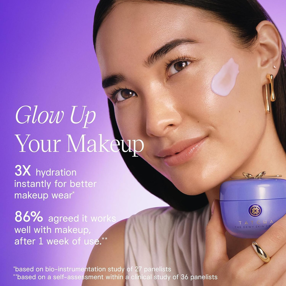 Tatcha Replenishing Nourishment Duo: Am + Pm Set, Dewy Skin Cream 1.7 Oz & Indigo Overnight Repair Serum 1.7 Oz ($164 Value)