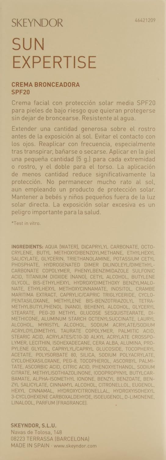 Skeyndor Sun Expertise Medium Spf20 Tanning Control Cream 75Ml