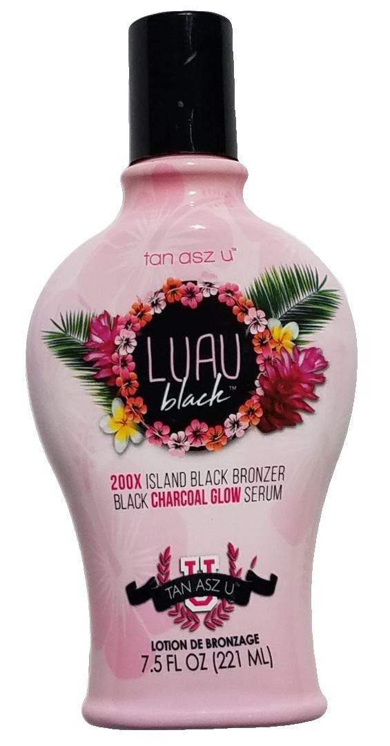 Tan Asz U Luau Black 200X Black Bronzer 7.5 Oz Smaller Size. Charcoal Glow Serum Tanning Bed Lotion