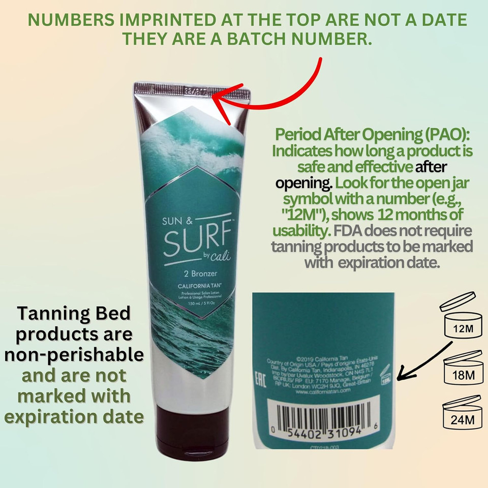 California Tan Cali Sun & Surf Step 2 Bronzer Tanning Bed Lotion, 5 Ounces, Indoor Or Outdoor Tanning