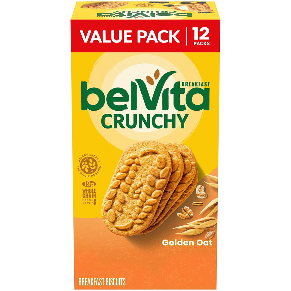 Belvita Golden Oat Breakfast Biscuits, Value Pack, 12 Packs (4 Biscuits Per Pack)