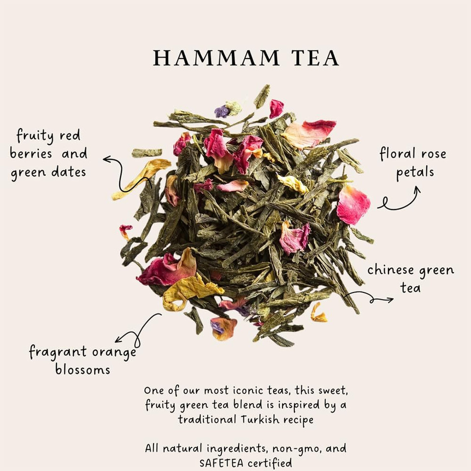 Palais Des Thés - Spring Green Tea, Mint & Bergamot - 20 Cotton Tea Bags, Serves 20 Cups