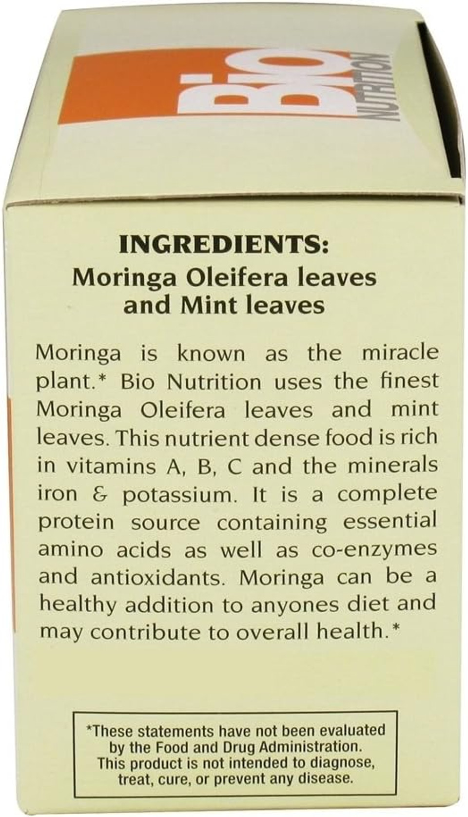 Bio Nutrition Moringa Tea, Mint Flavor - 30 Tea Bags