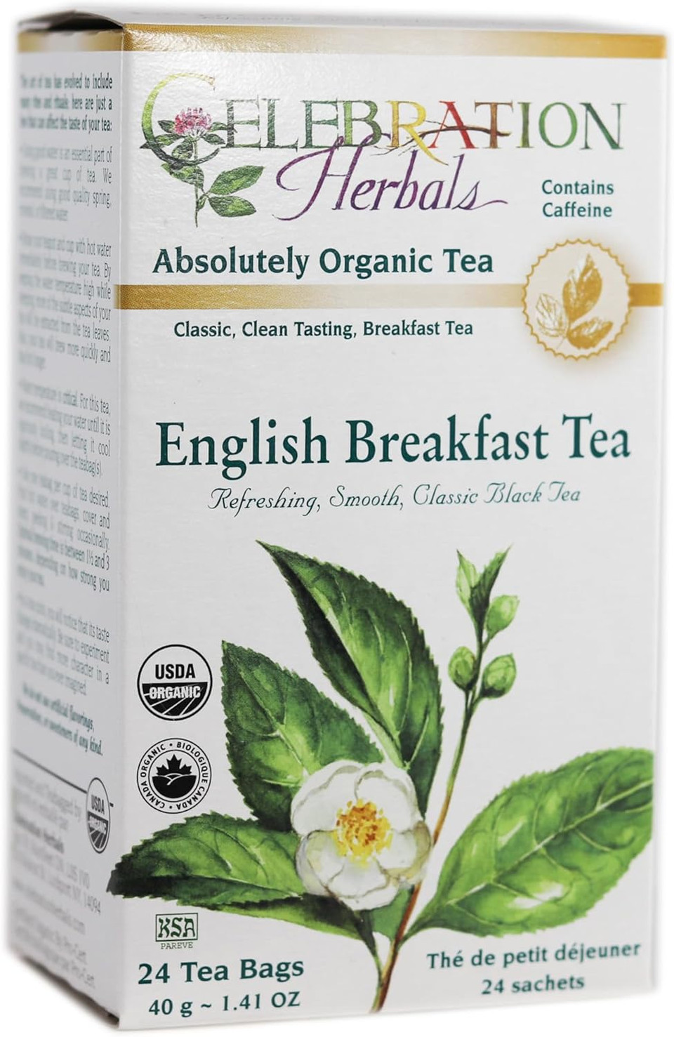 Celebration Herbals Black Tea English Breakfast Organic 24 Bag, 0.02 Pound