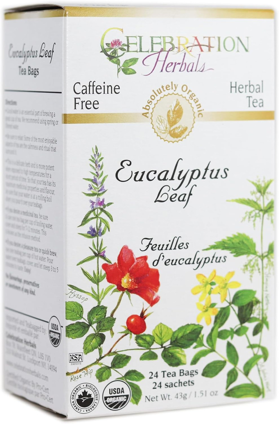 Celebration Herbals Eucalyptus Leaf Organic 24 Bag, 0.02 Pound