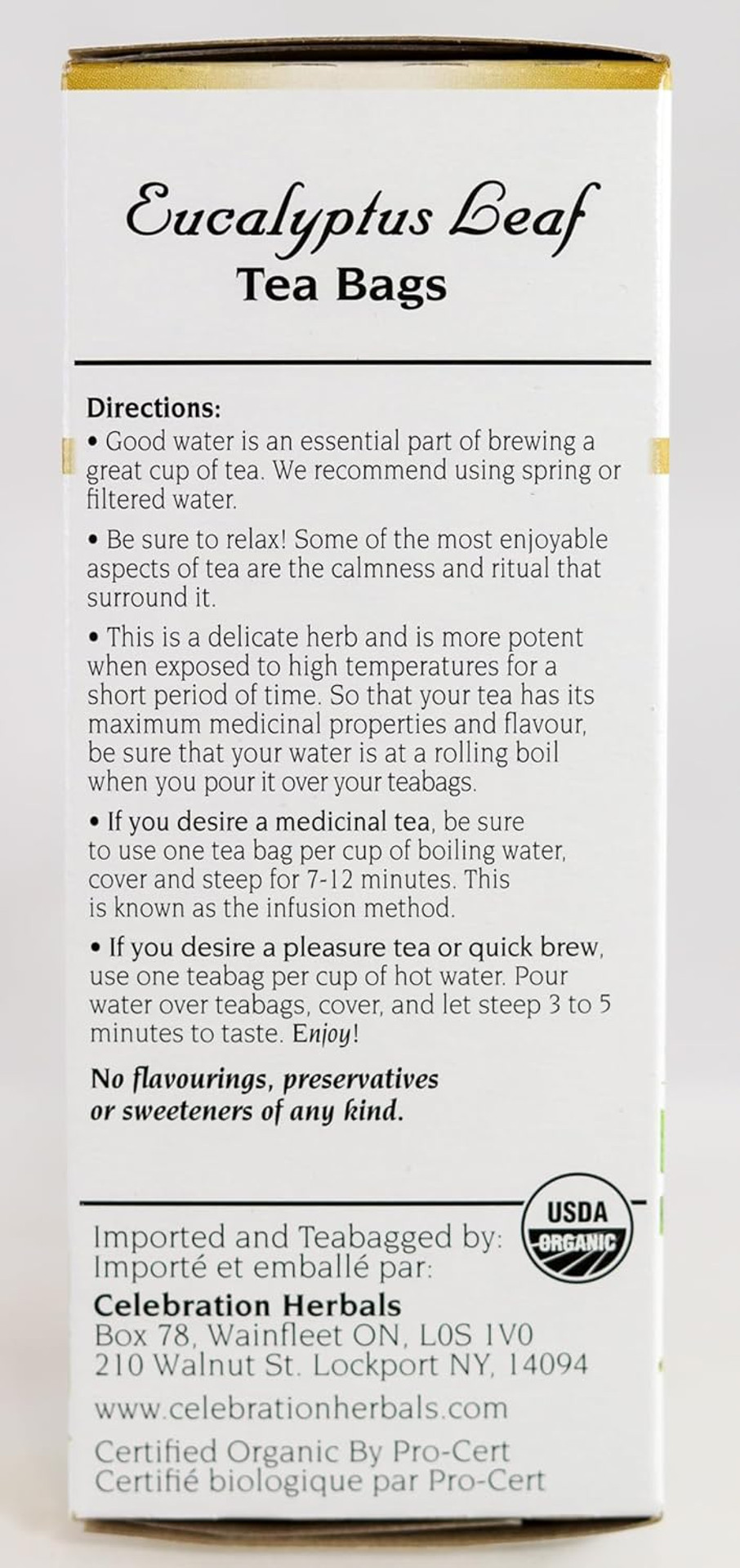 Celebration Herbals Eucalyptus Leaf Organic 24 Bag, 0.02 Pound
