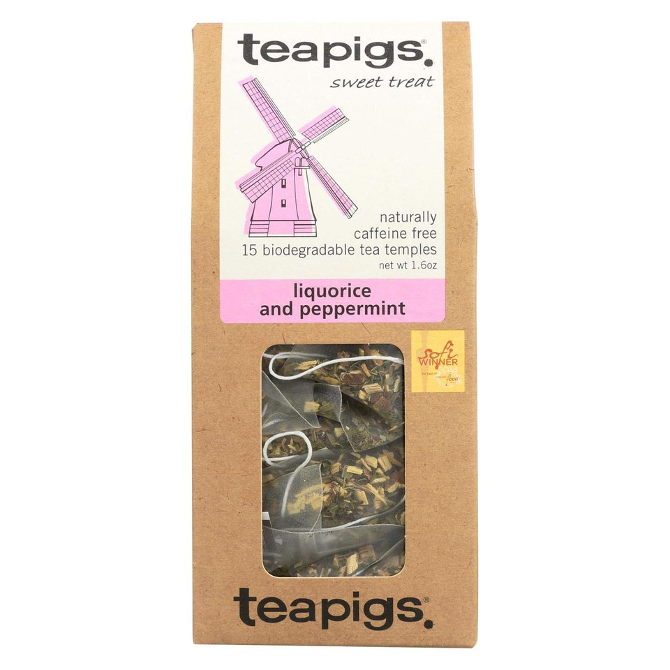 Teapigs Liquorice & Peppermint - 15 Tea Temples(Net Wt 1.6 Oz)