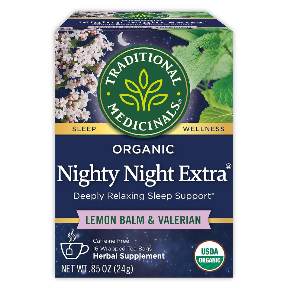 Traditional Medicinals Organic Nighty Night Extra Tea With Valerian Root For Relaxation, 48 Tea Bags