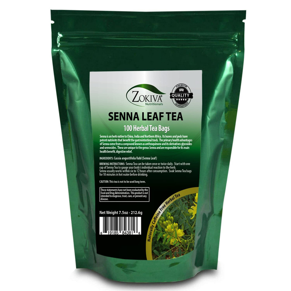 Zokiva Nutritionals Senna Tea - 3-Pack (90 X 2G Tea Bags) | 100% Natural Herbal Laxative, Cleanser, And Digestive Support For Constipation Relief | Caffeine-Free