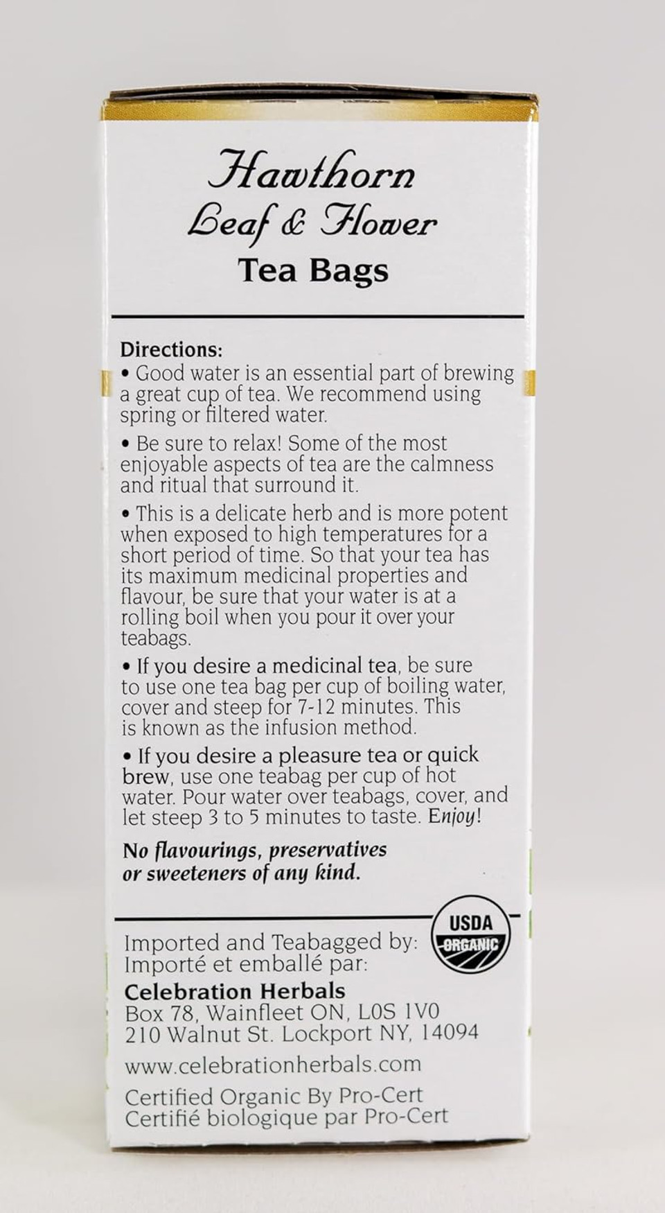 Celebration Herbals Hawthorn Leaf & Flower Organic 24 Bag, 0.02 Pound