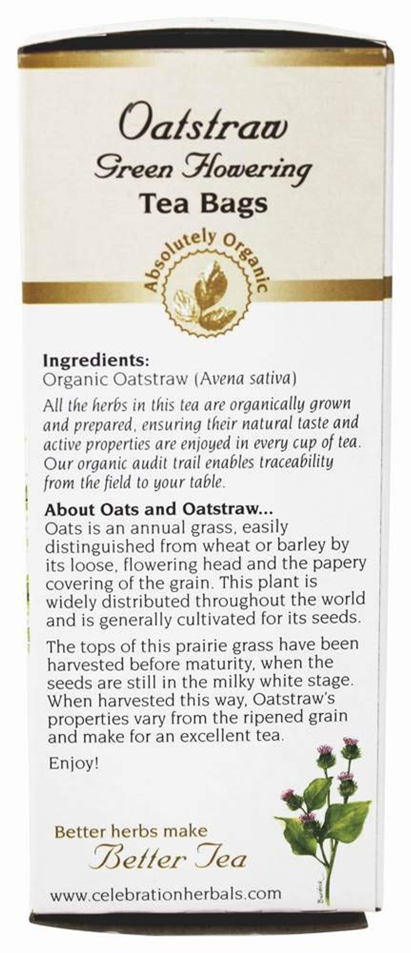 Celebration Herbals Oatstraw Green Flowering Herbal Tea - 24 Tea Bags