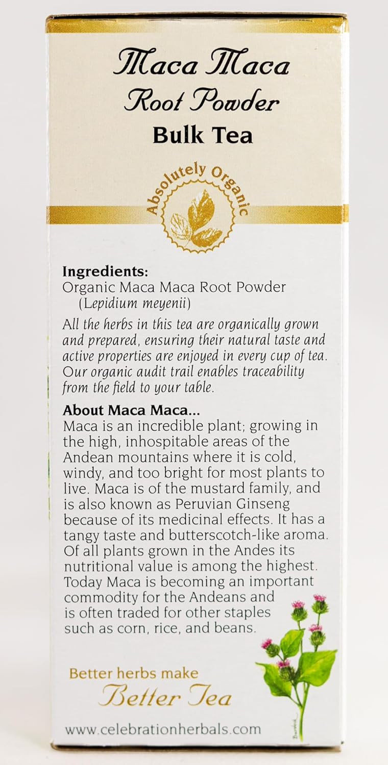 Celebration Herbals Organic Maca Maca Root Powder Tea Caffeine Free - 40 Grams (Loose Tea)