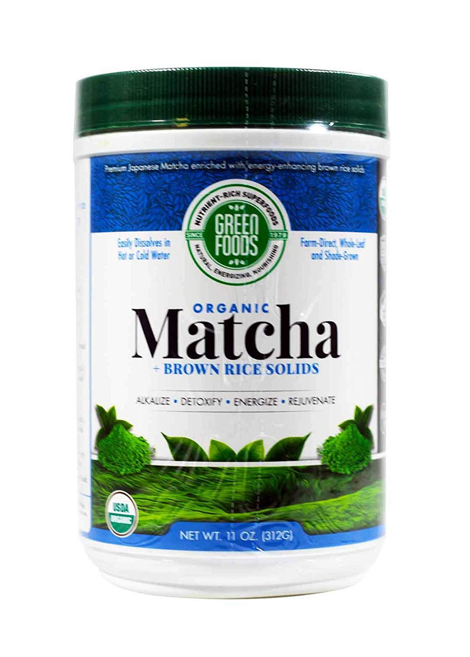 Green Foods Corporation, Organic Matcha Green Tea, 11 Oz (312 G) Green Foods Corporation, Organic Matcha Green Tea, 11 Oz (312 G) - 2Pcs