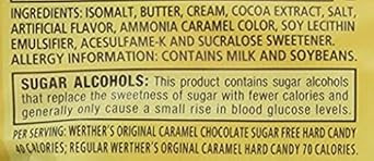 Werther`S Original Sugar Free Caramel Chocolate Flavor (1-2.35 Oz Bag)