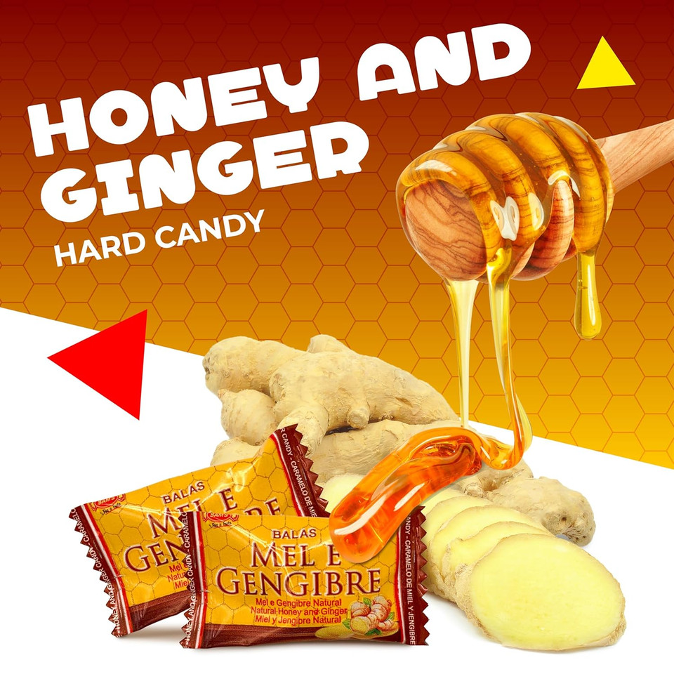 Honey And Ginger Hard Candy, Individually Wrapped (1 Pound Bag - Approx. 100 Count)