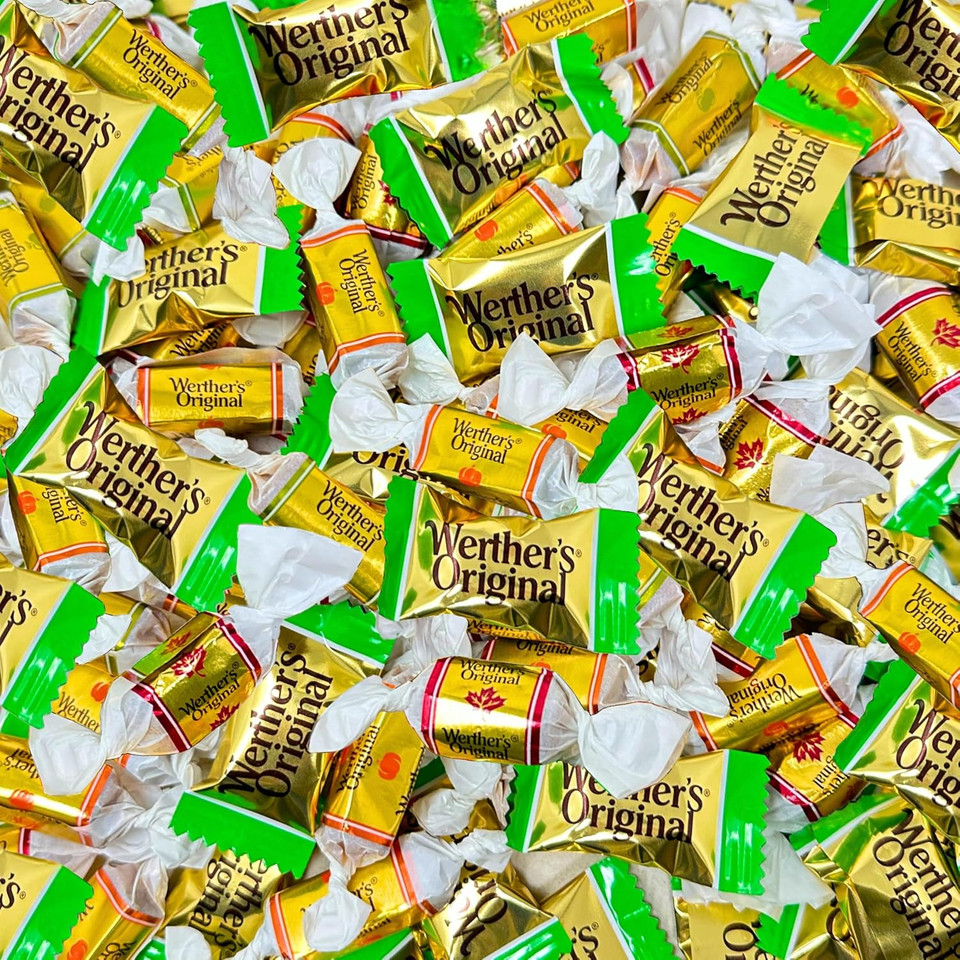 Assortit X Werther'S Collab Original Harvest Caramel Apple Soft & Creamy Candy 1-Lb Bulk Limited Edition Individually Wrapped Fall Treats Perfect For Holidays & Everyday Snacking