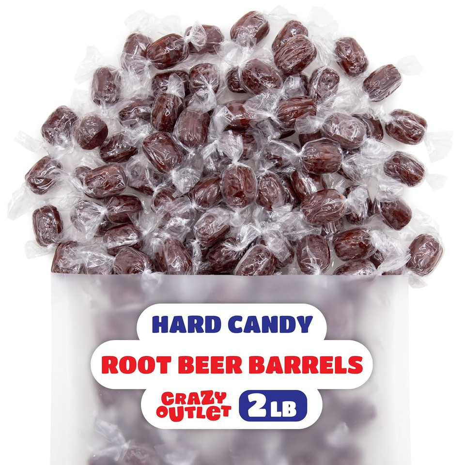 Root Beer Barrels Hard Candy - 2 Pound Bulk Bag - Individually Wrapped Old Fashioned Candy With Classic Root Beer Flavor - Nostalgic Treat For Buffets And Gifts