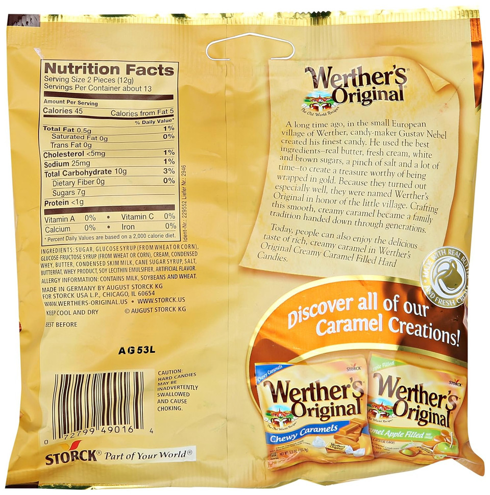 Werther'S Creamy Caramel Hard Candies, 5.5 Oz