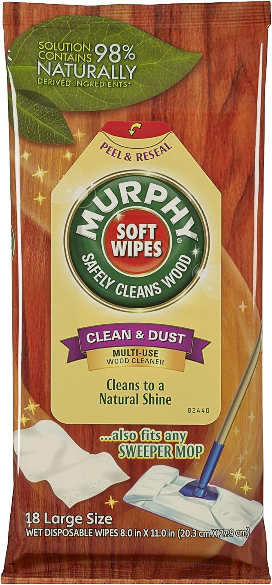 Murphy'S Oil Wet Disposable Soft Wipes, Large, 18 Count