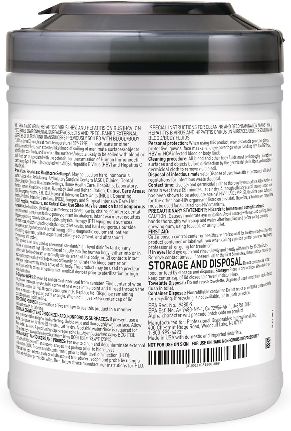 Sani-Cloth Af3 Surface Disinfectant Cleaner Wipe Canister Mild Scent 160 Ct P13872