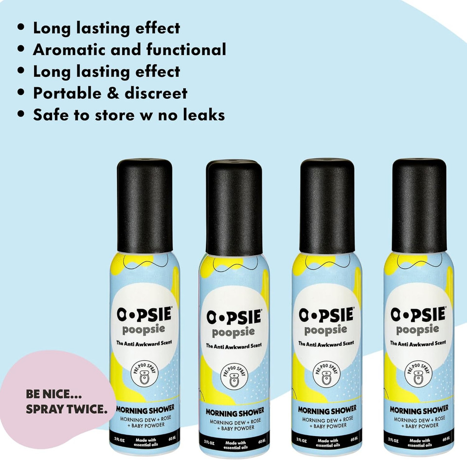 Pre Poop Spray - 4 Pack Natural Pre Poo Toilet Spray For Bathrooms, Trap Odors & Eliminate Embarrassment, 2Oz Travel Size Pre Poo Air Freshener Spray (Wild Mint)