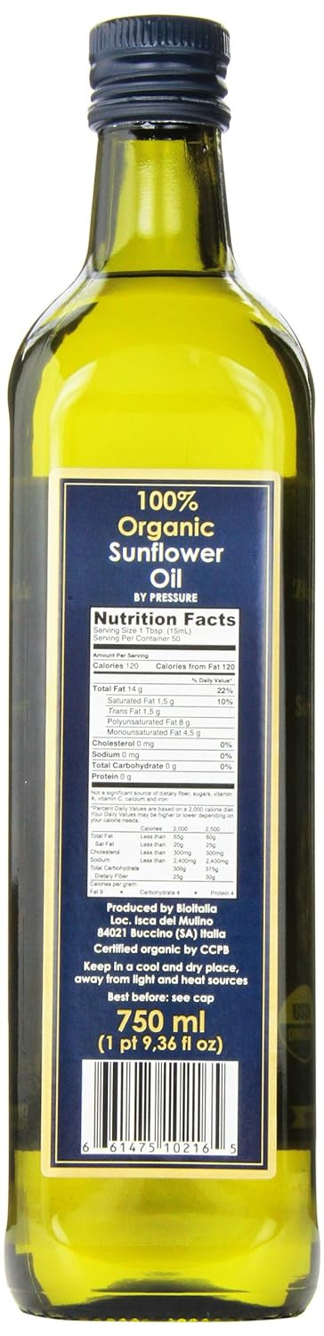 Bioitalia Sunflower Oil, 25.4 Ounce