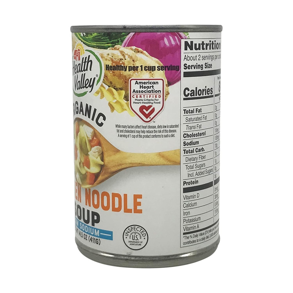 Health Valley Organic Chicken Noodle Soup, No Salt, 14.5 Oz