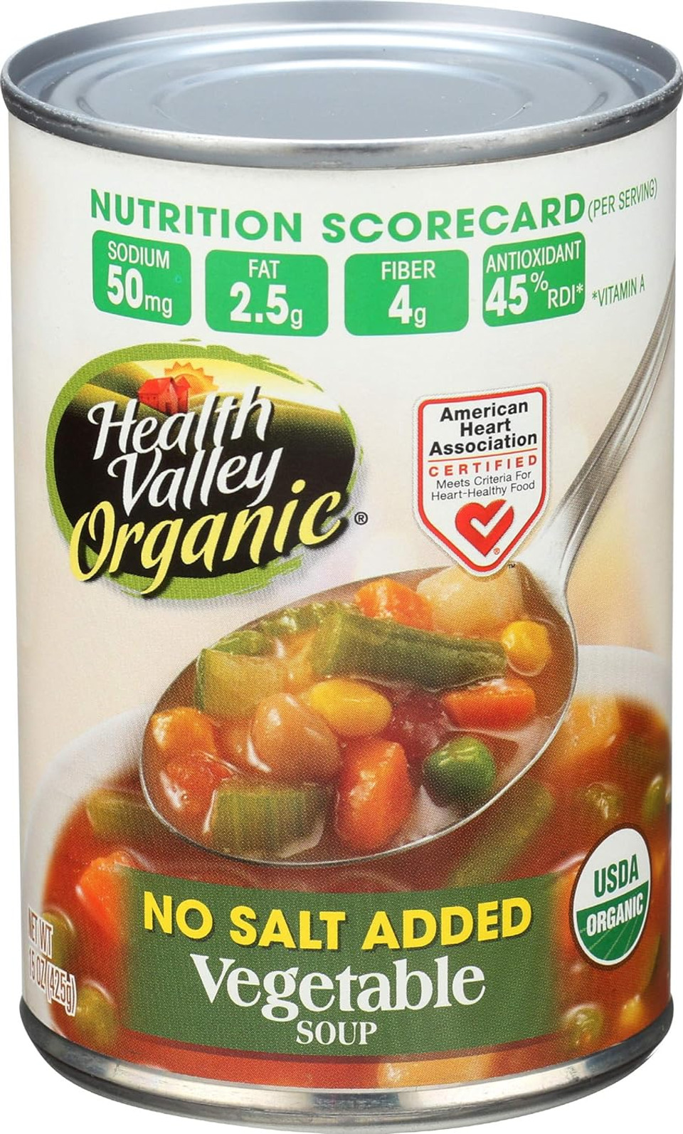 Health Valley Organic No Salt Added Soup, Minestrone, 15 Ounce