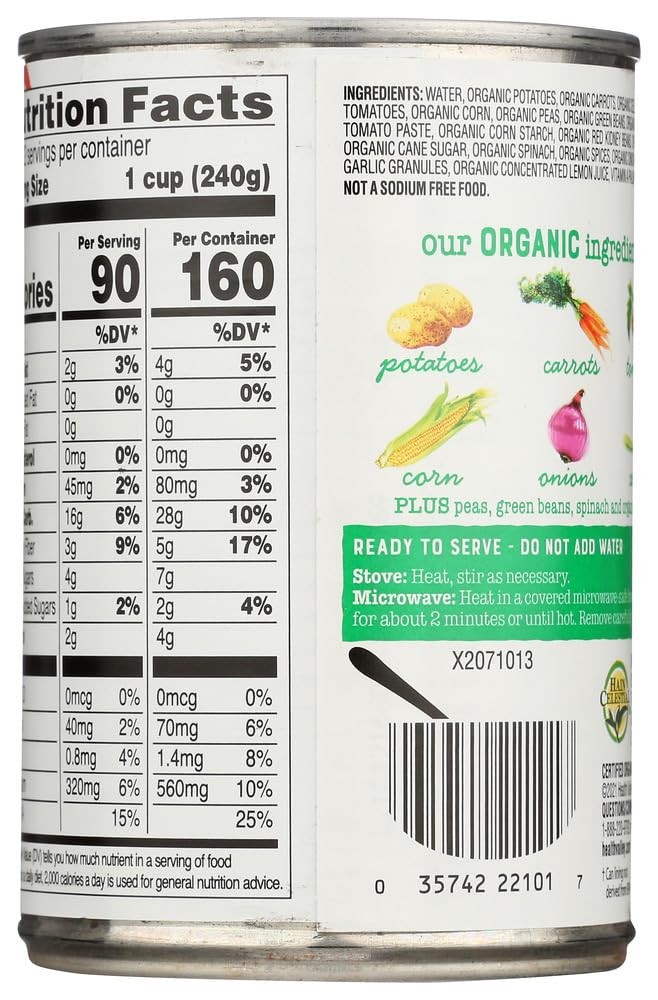 Health Valley Organic Vegetable Soup, No Salt, 15 Oz, 3 Pk