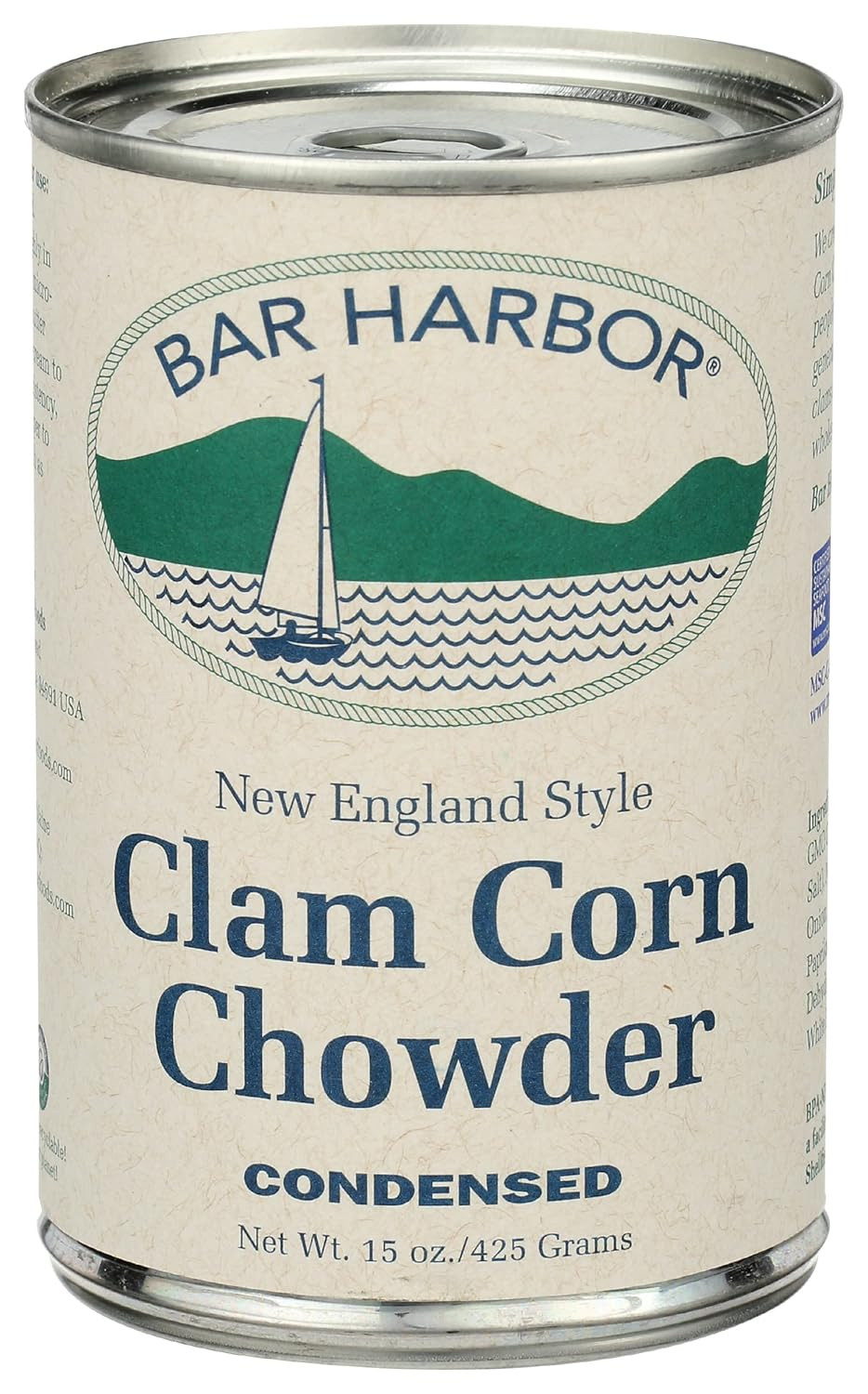 Bar Harbor Chowder, All Natural New England Clam, Cans - 15 Ounce