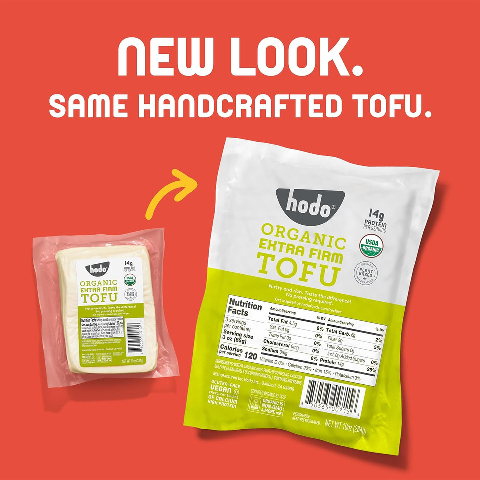 Hodo Extra Firm Organic Tofu | 47G Protein Per Pkg | Great In Air Fryer Or Soup | Great For Mapo Tofu, Fried Tofu, Baked Tofu, Scrambled Tofu | Pressed