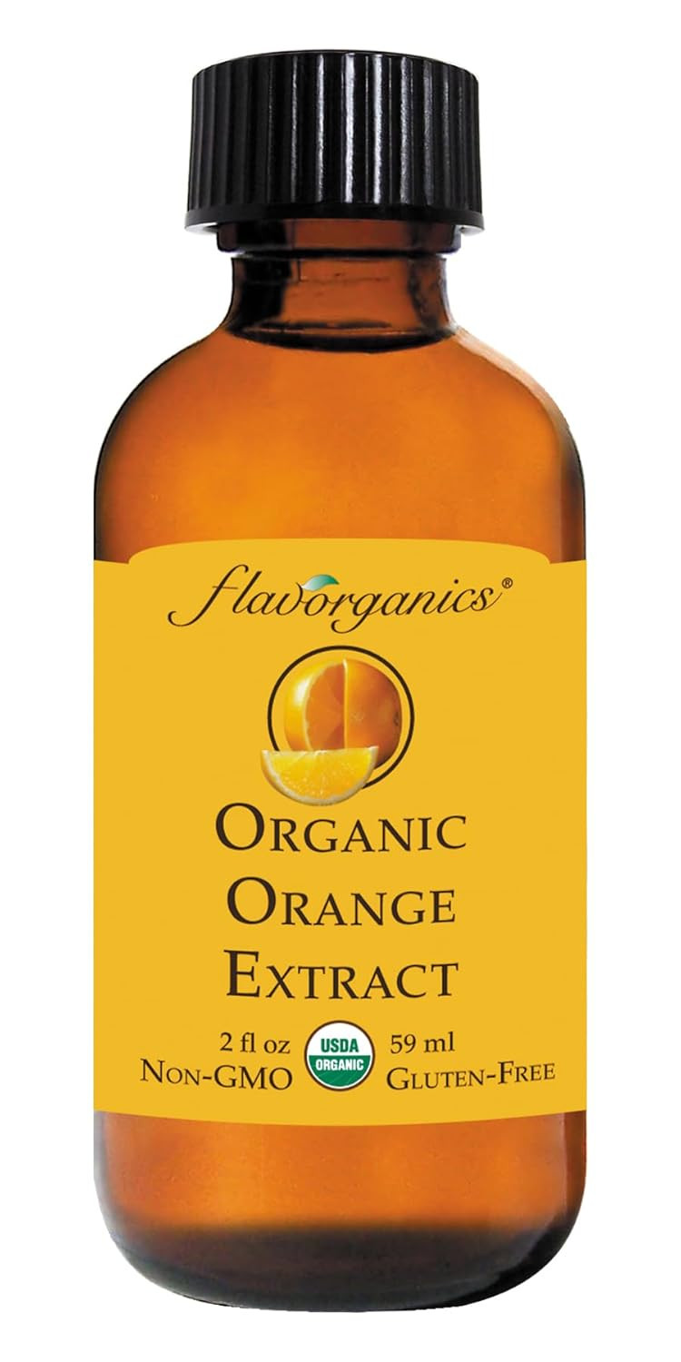 Flavorganics Organic Orange Extract, 2 Ounce Bottle