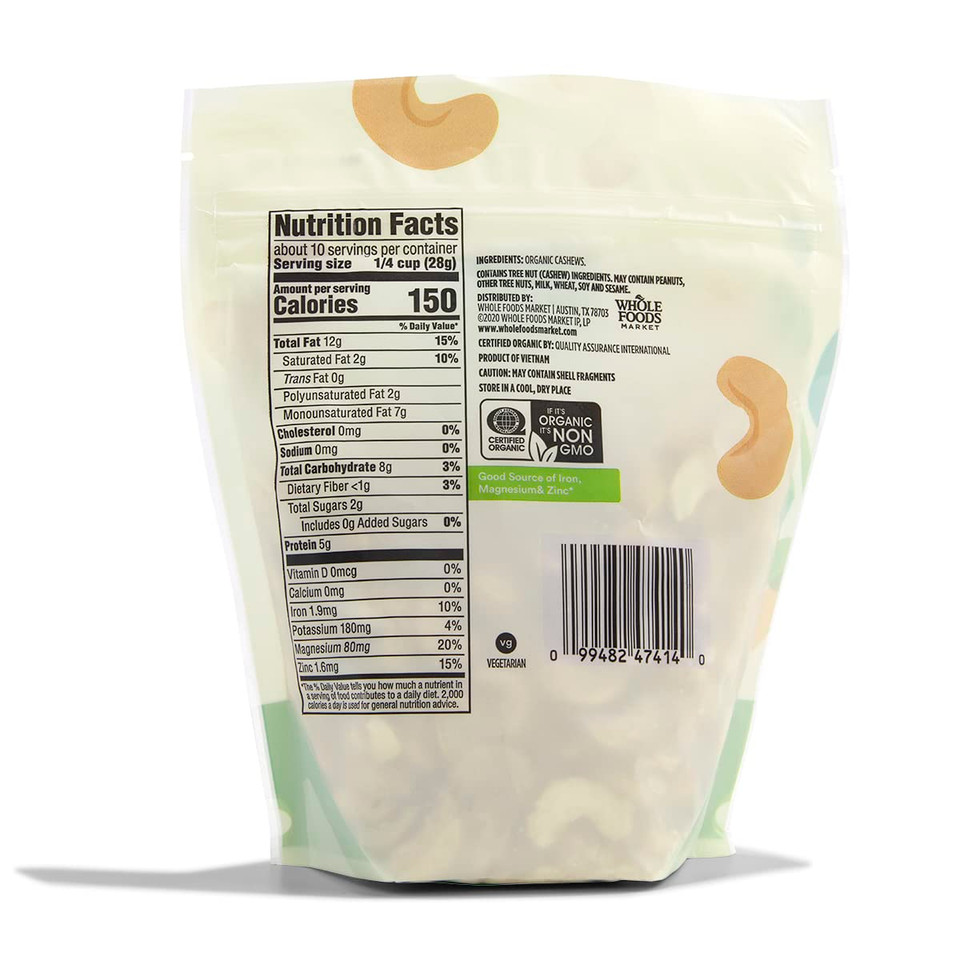 365 By Whole Foods Market, Cashews Unsalted & Unroasted, 24 Ounce