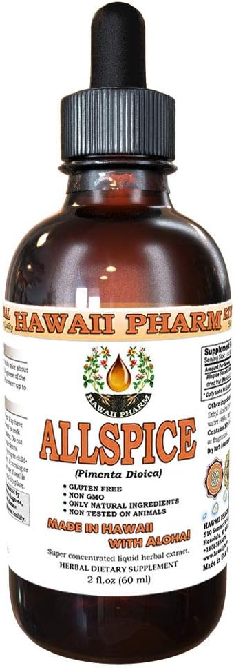 Hawaiipharm Allspice Liquid Extract, Organic Allspice (Pimenta Dioica) Tincture 2 Oz