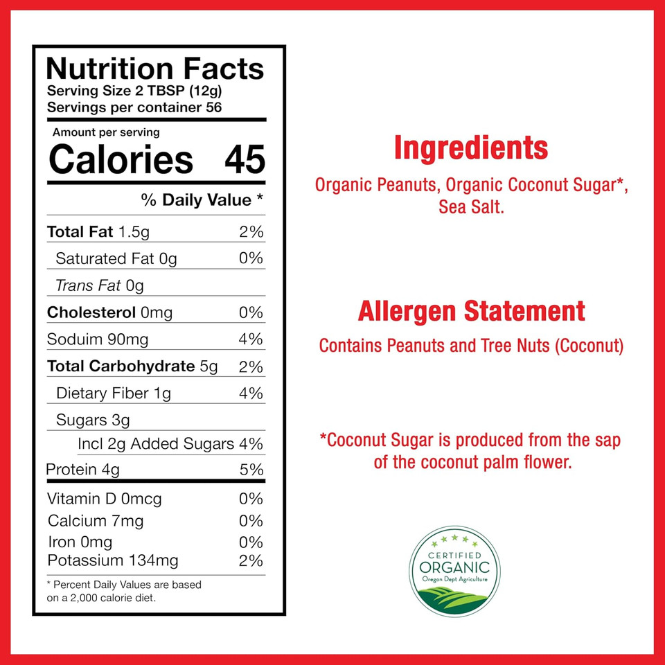 Betty Lou'S 100% Organic Powdered Peanut Butter, Gluten Free, Vegan, Low Calorie, All Natural, High Protein, Deliciously Healthy, Just Add Water (1.5 Lbs)