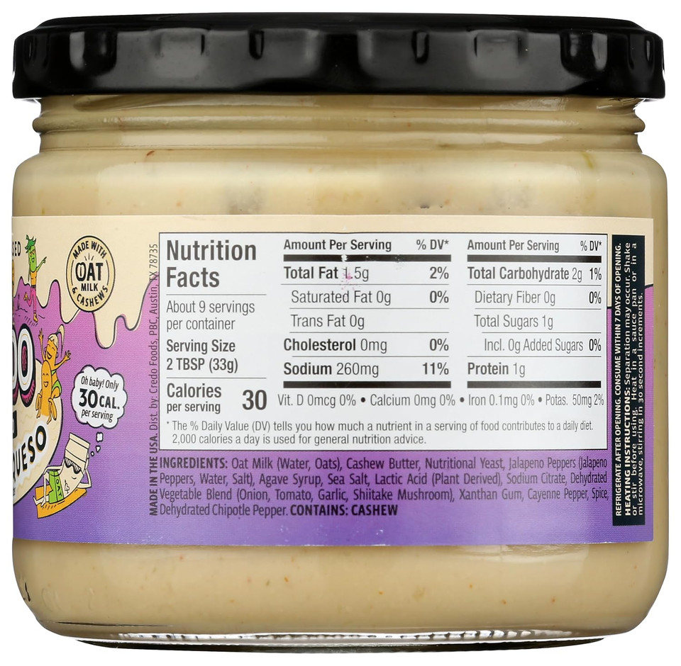 Credo Foods Oatmilk Queso Blanco, 11 Oz