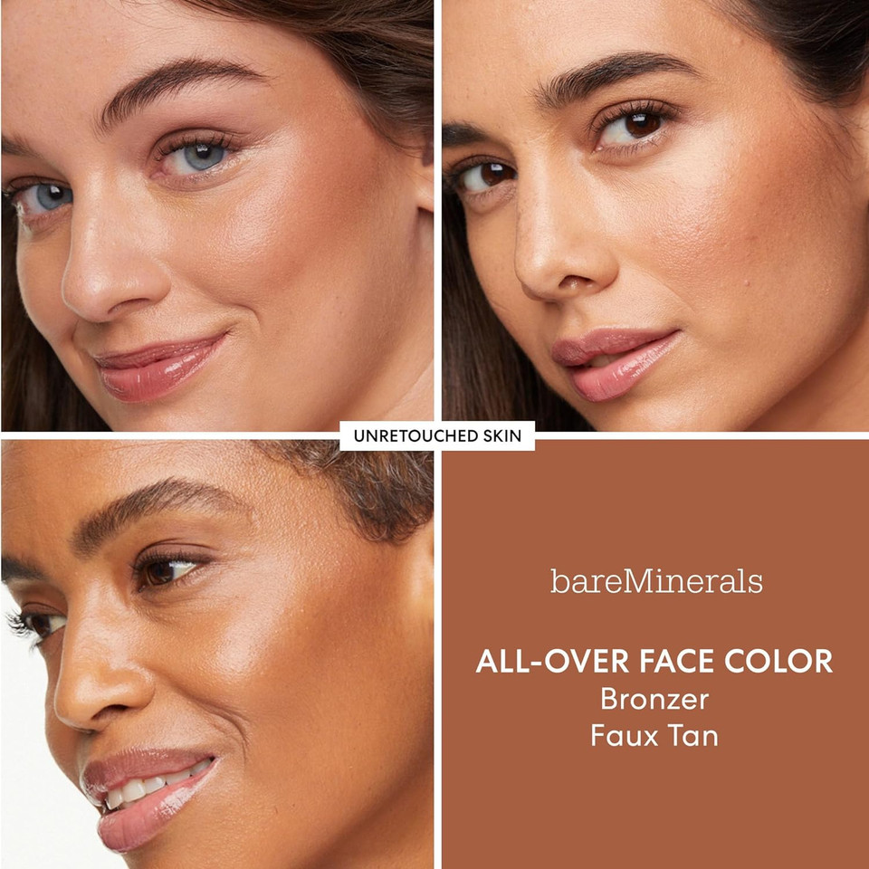 Bareminerals Faux Tan All-Over Face Color Bronzer, Loose Face Bronzer Powder, Blendable For A Natural-Looking Glow, Talc-Free, Vegan