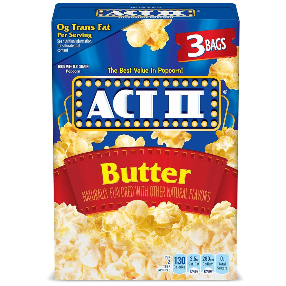 Act Ii Popcorn With Butter, 2.75 Oz, 3 Ct