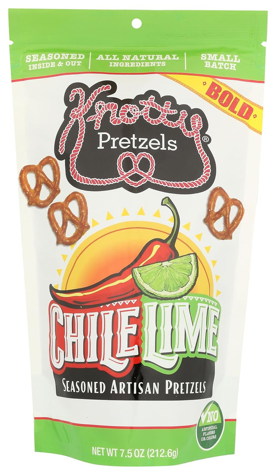Knotty Pretzels Chili Lime Pretzels, 7.5 Oz