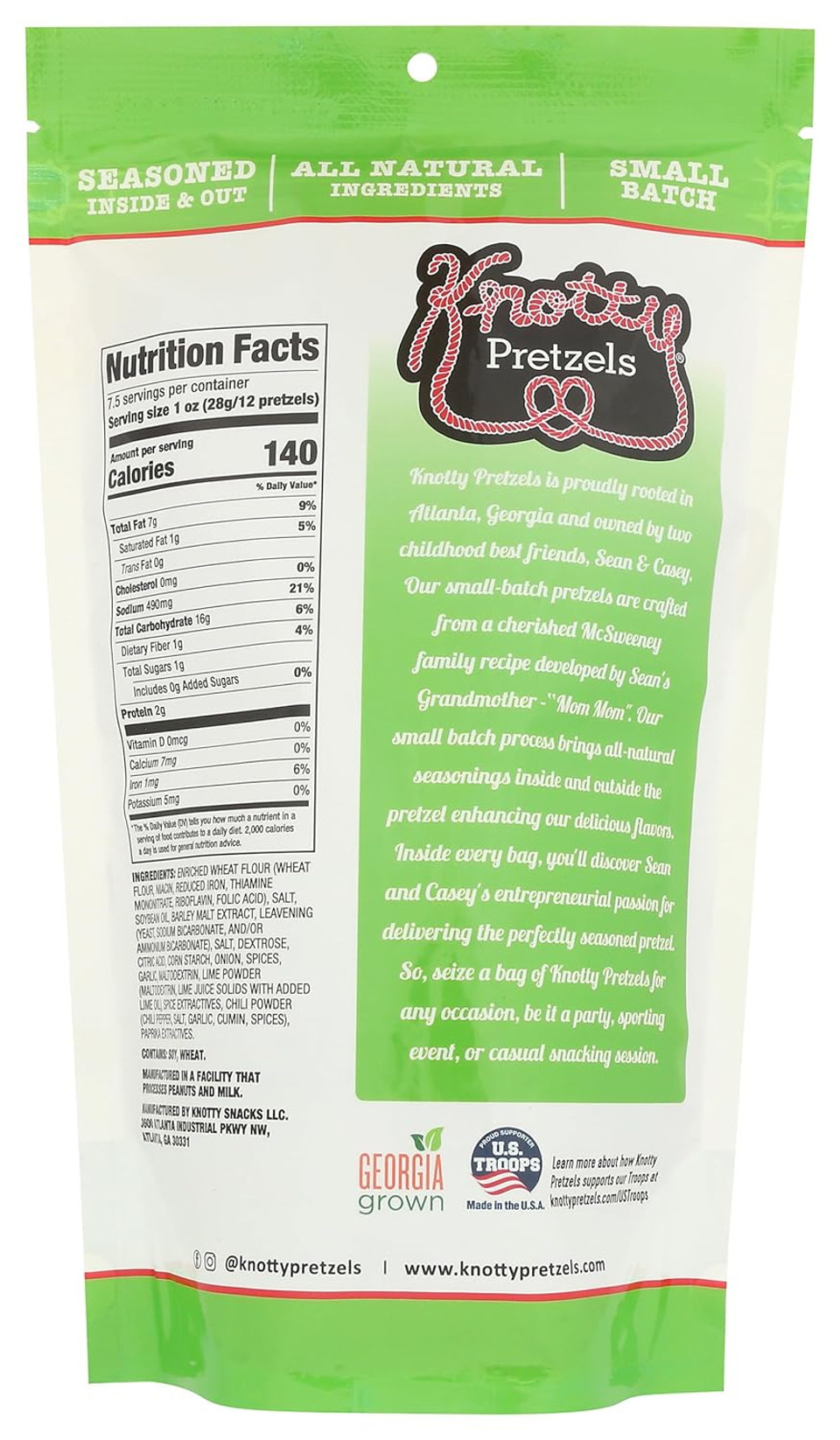 Knotty Pretzels Chili Lime Pretzels, 7.5 Oz