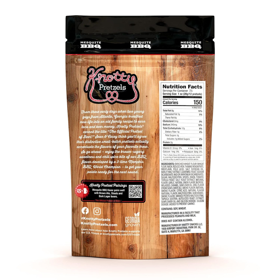Knotty Pretzels Mesquite Bbq Pretzels, 7.5 Oz