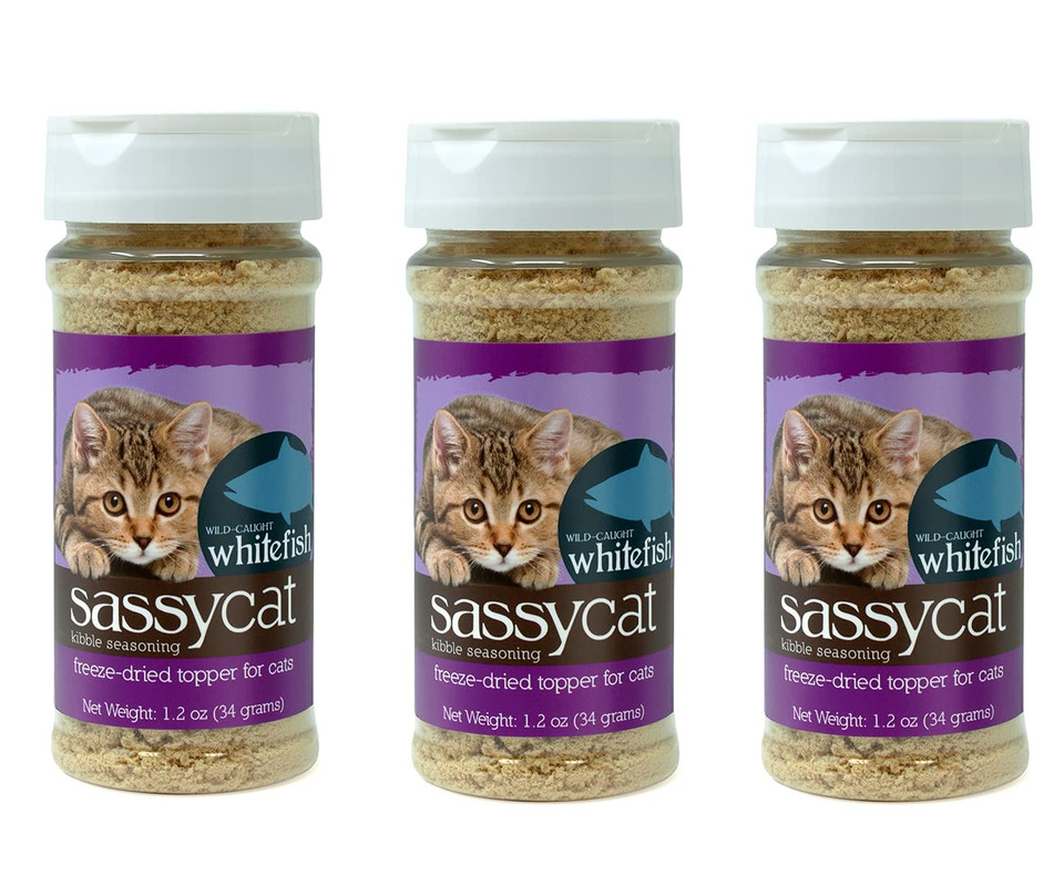 Herbsmith Sassy Cat Kibble Seasoning  Freeze Dried Rabbit & Duck  Cat Food Topper For Picky Eaters  Rabbit & Duck [Bundle X4]