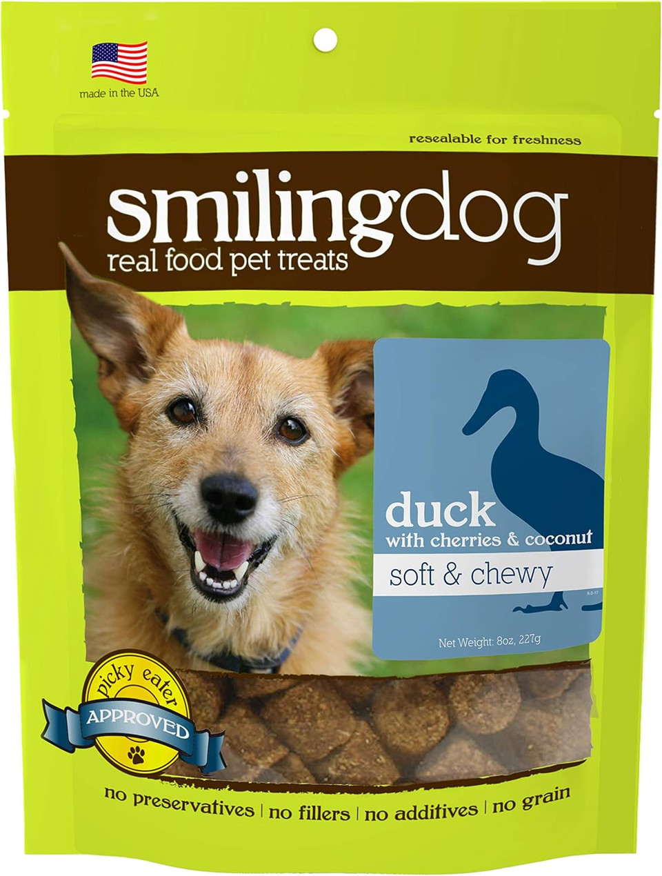 Herbsmith Smiling Dog Treats - Soft And Chewy Dog Treats For Senior Dogs  Dog Training Treats - Superfood Wellness Treats For Dogs - 8 Oz