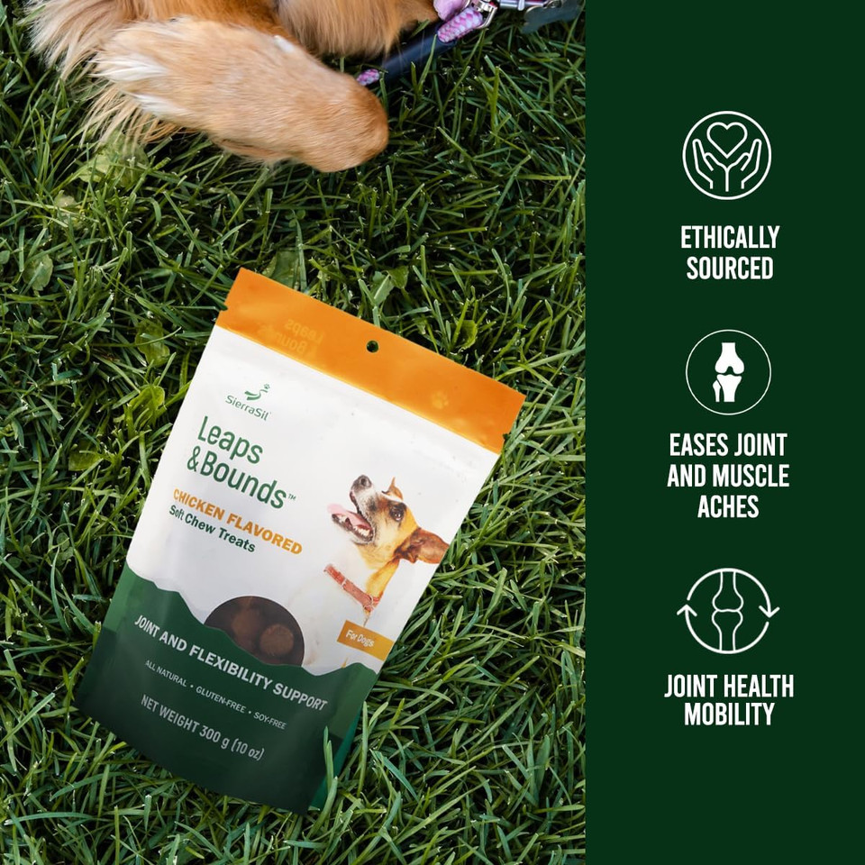 Sierrasil® Leaps & Bounds  Chicken Flavored Soft Chews For Dogs, Joints & Flexibility Support, Great Tasting Treats, Gluten-Free, Soy-Free - 300 G (10 Oz)