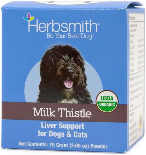 Herbsmith Organic Milk Thistle For Dogs And Cats  Liver Supplement For Dogs & Cats  Made In Usa  150G Powder