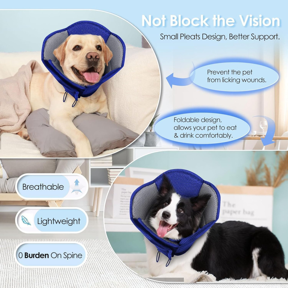 Aofitee Dog Cone- Adjustable Cone For Dogs After Surgery, Breathable Soft Cone Dog Collar To Prevent Licking Wounds, Pet Elizabethan Collar For Small Dogs, Pink S